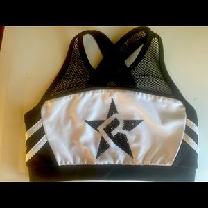 Rebel sports bra white black crystal AXS